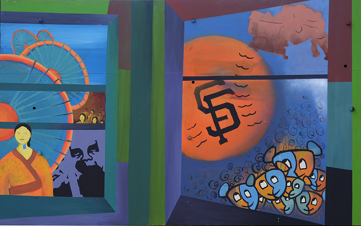 History of Polk Street mural by Dray