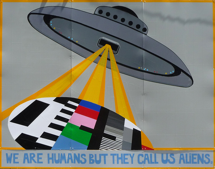 We Are Humans mural by t.w.five