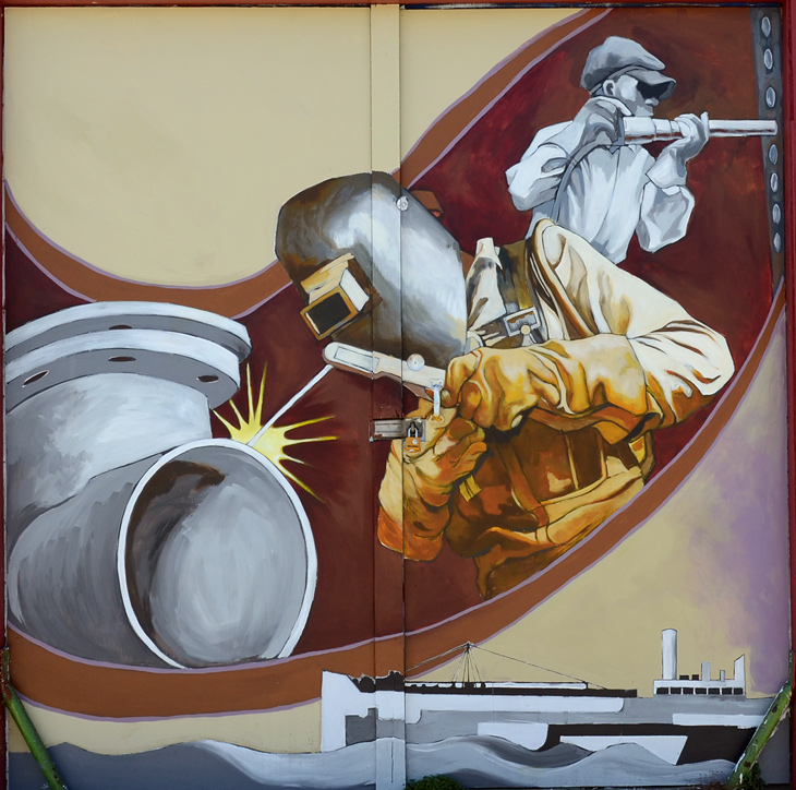 History of Bayview mural by Bryana Fleming