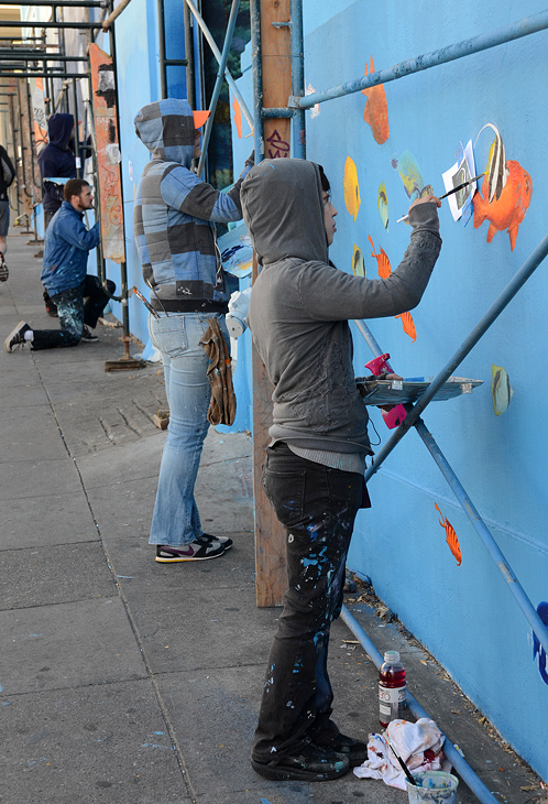 O'Farrell Brothers Theater Whale Mural mural by Milli, Group of Artists